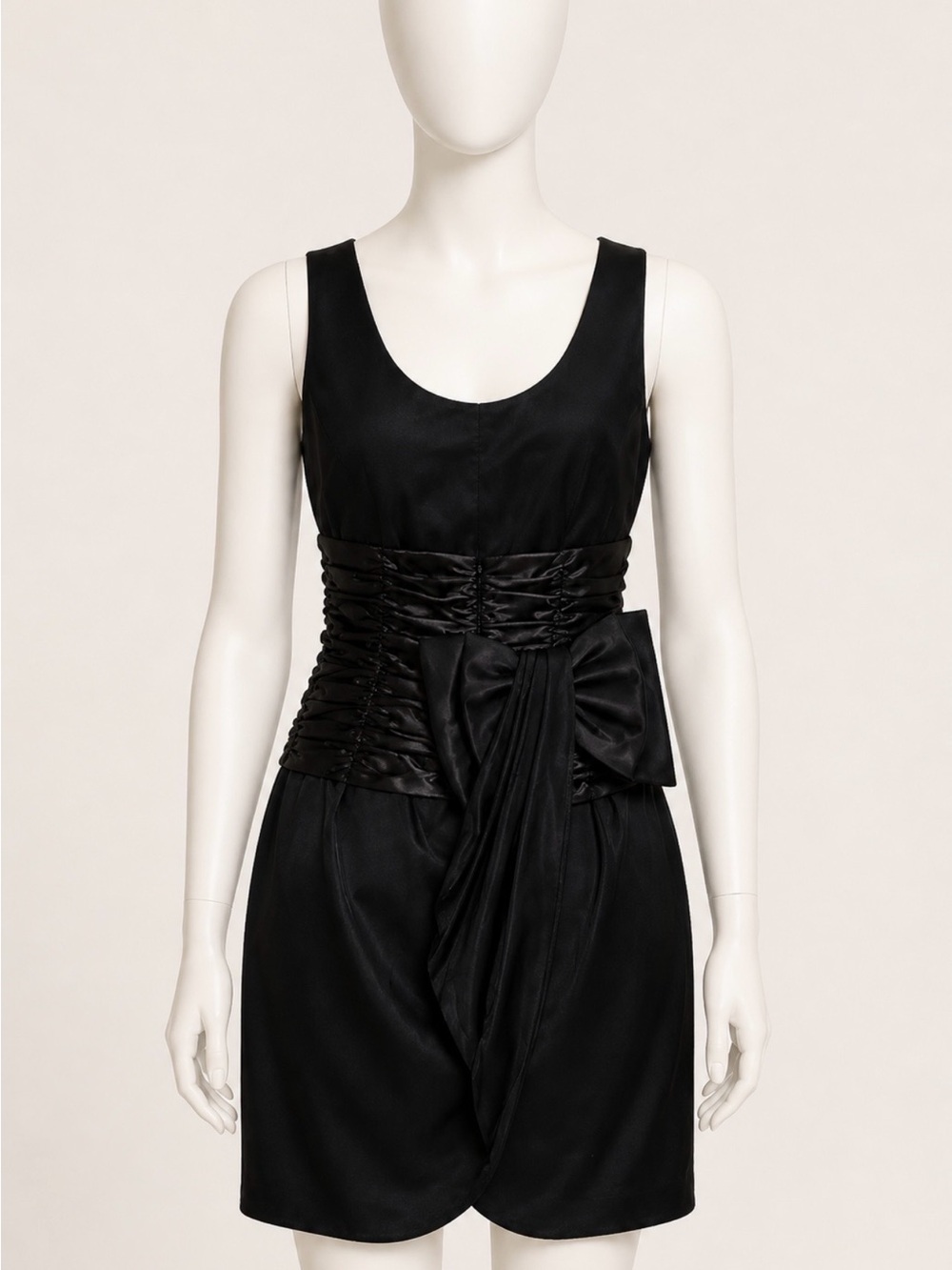 VICKY TIEL PARIS SAKS FIFTH AVE PARTY COCKTAIL DRAPE BLACK SHIFT HOLIDAY DRESS 6